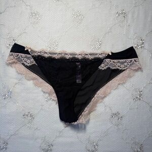 adore me black + blush lace cheeky panty – size xl